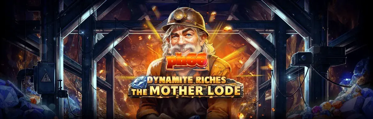 Dynamite Riches The Mother Lode slot game grid with mining theme